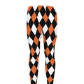 Orange Black And White Harlequin Print Men's Leggings