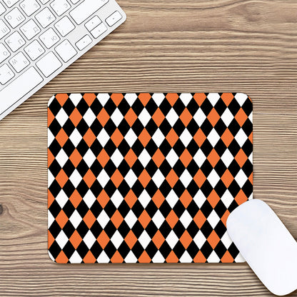 Orange Black And White Harlequin Print Mouse Pad