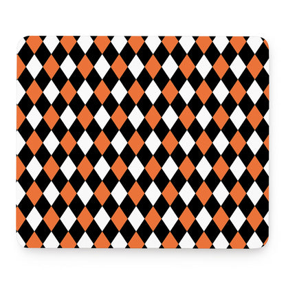 Orange Black And White Harlequin Print Mouse Pad