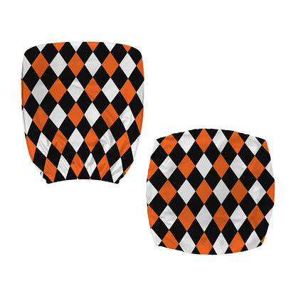 Orange Black And White Harlequin Print Office Chair Cover