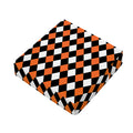 Orange Black And White Harlequin Print Outdoor Seat Cushion Cover