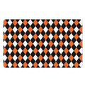 Orange Black And White Harlequin Print Polyester Doormat