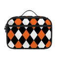 Orange Black And White Harlequin Print Portable Lunch Bag