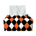 Orange Black And White Harlequin Print Rectangle Tissue Box Cover