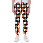 Orange Black And White Harlequin Print Scuba Joggers