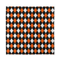 Orange Black And White Harlequin Print Silk Bandana