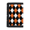 Orange Black And White Harlequin Print Trifold Wallet