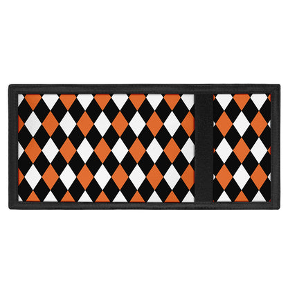 Orange Black And White Harlequin Print Trifold Wallet