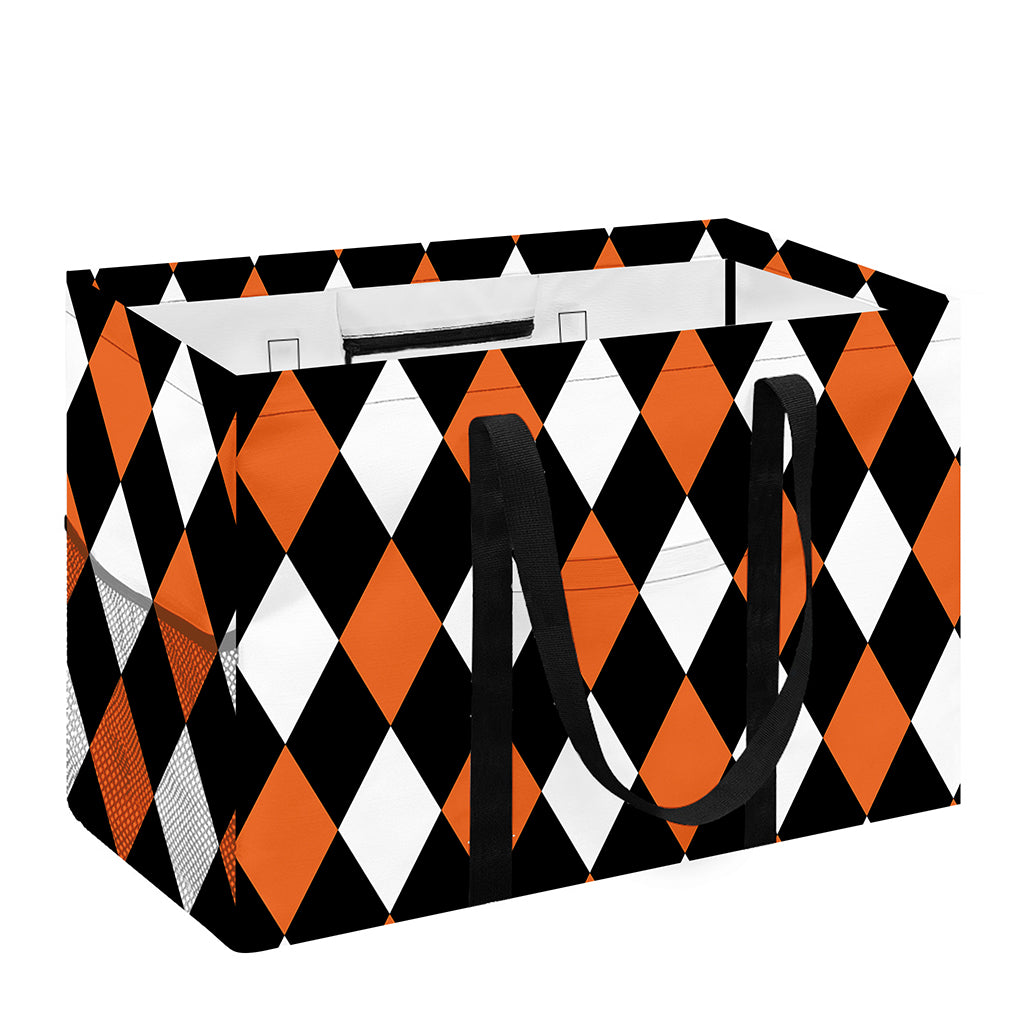 Orange Black And White Harlequin Print Utility Tote Bag