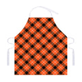 Orange Black And White Plaid Print Adjustable Apron