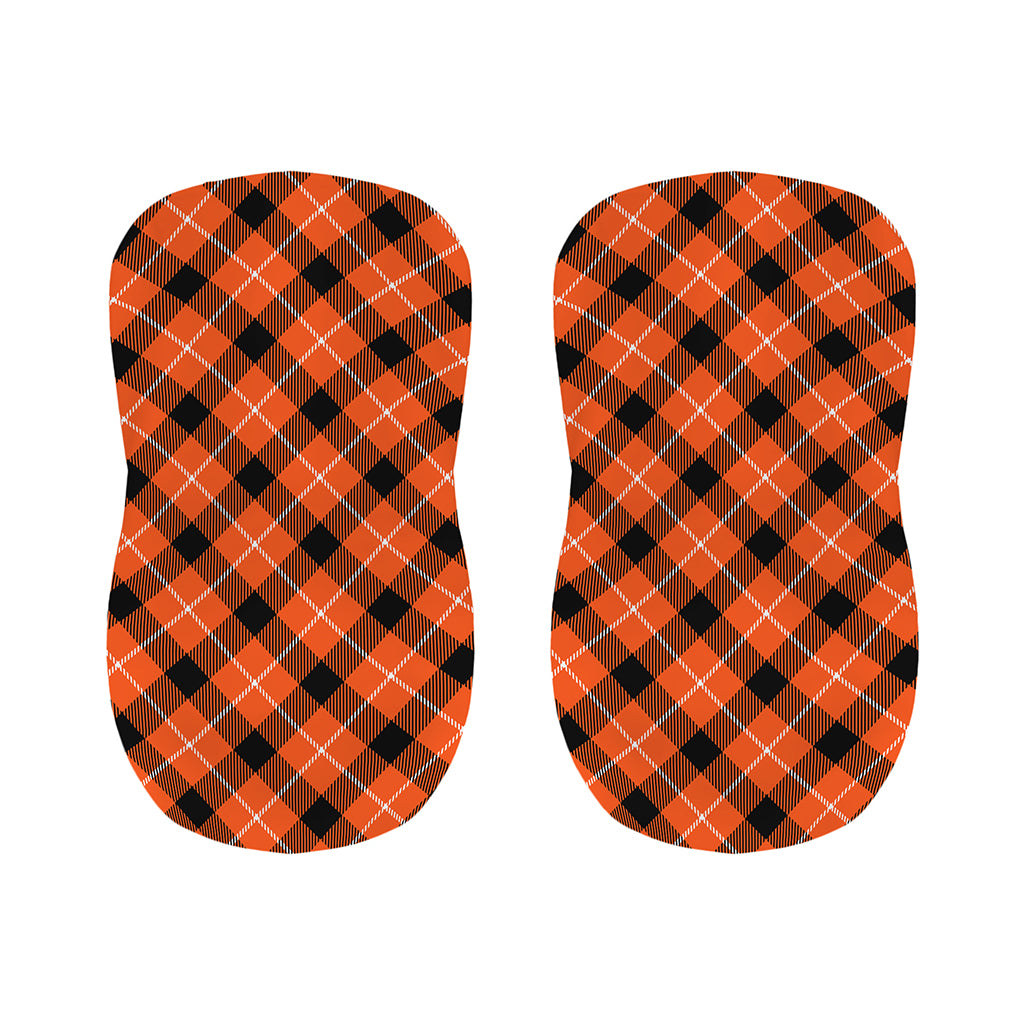 Orange Black And White Plaid Print Bar Stool Covers