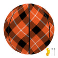 Orange Black And White Plaid Print Basketball