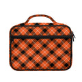 Orange Black And White Plaid Print Briefcase Bible Bag