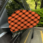 Orange Black And White Plaid Print Car Side Mirror Covers