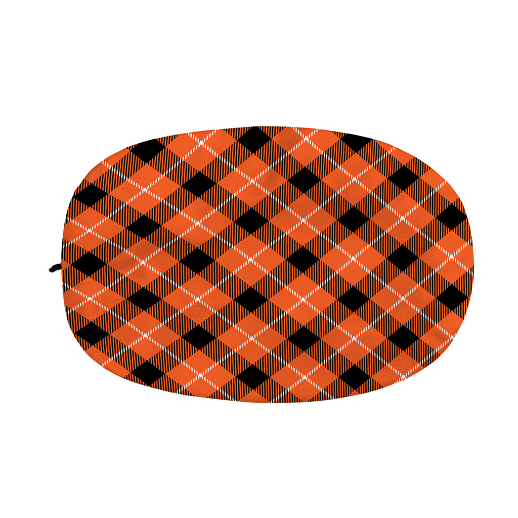 Orange Black And White Plaid Print Car Side Mirror Covers