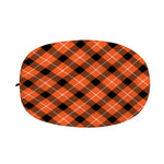 Orange Black And White Plaid Print Car Side Mirror Covers