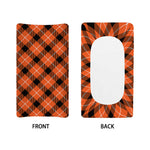 Orange Black And White Plaid Print Changing Pad Cover
