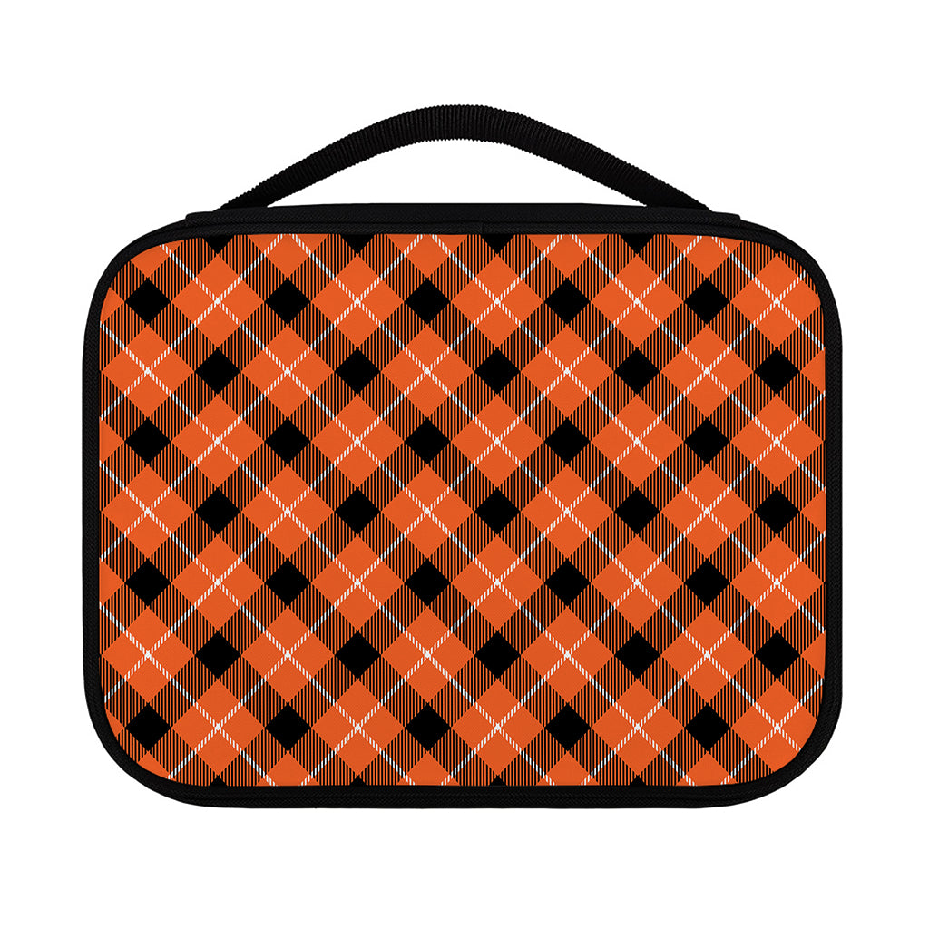 Orange Black And White Plaid Print Classic Bible Case