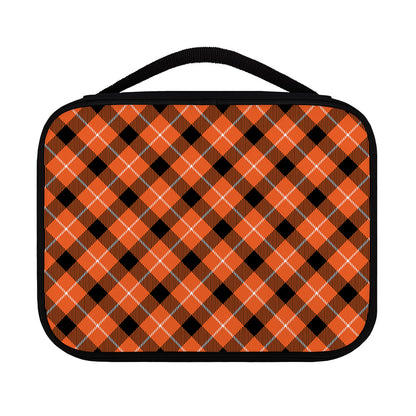 Orange Black And White Plaid Print Classic Bible Case