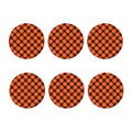 Orange Black And White Plaid Print Coaster Set