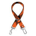 Orange Black And White Plaid Print Dog Seat Belt