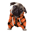 Orange Black And White Plaid Print Dog Zip Up Hoodie
