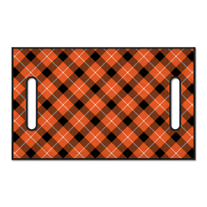 Orange Black And White Plaid Print Golf Cart Seat Cover