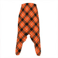 Orange Black And White Plaid Print Hammer Pants