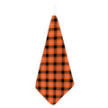 Orange Black And White Plaid Print Hand Towel