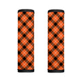 Orange Black And White Plaid Print Handle Covers