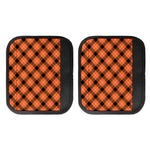 Orange Black And White Plaid Print Handle Covers