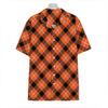 Orange Black And White Plaid Print Hawaiian Shirt