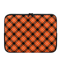 Orange Black And White Plaid Print Laptop Sleeve