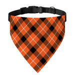 Orange Black And White Plaid Print Over The Collar Dog Bandana