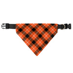 Orange Black And White Plaid Print Over The Collar Dog Bandana