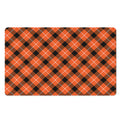 Orange Black And White Plaid Print Polyester Doormat