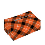 Orange Black And White Plaid Print Rectangle Tissue Box Cover