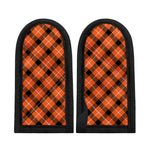 Orange Black And White Plaid Print Skillet Handle Cover