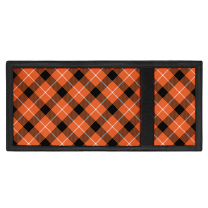 Orange Black And White Plaid Print Trifold Wallet