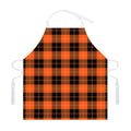 Orange Black And Yellow Tartan Print Adjustable Apron