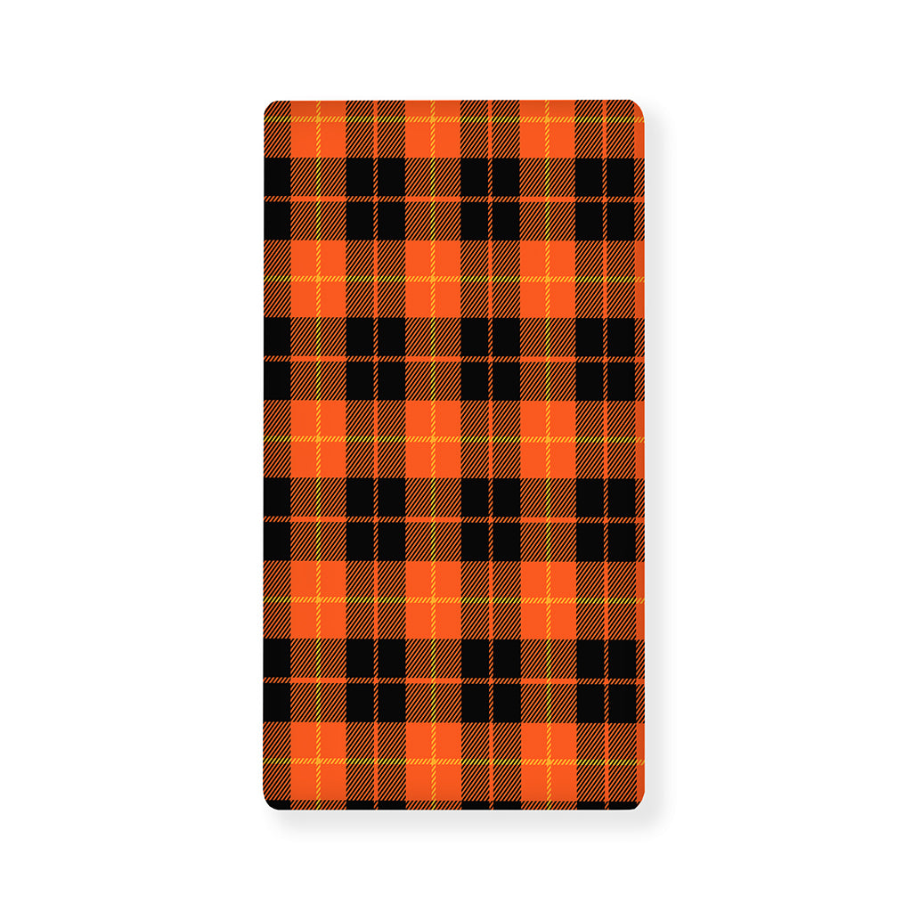 Orange Black And Yellow Tartan Print Baby Crib Sheet