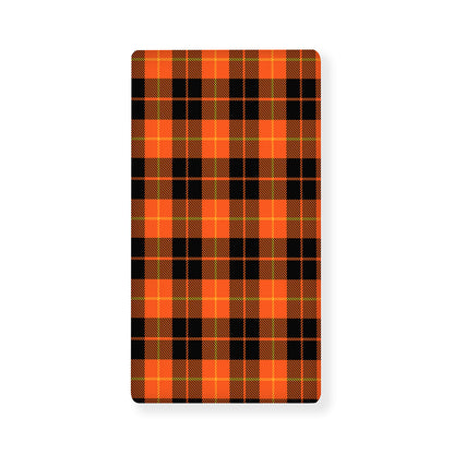 Orange Black And Yellow Tartan Print Baby Crib Sheet