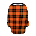 Orange Black And Yellow Tartan Print Baby Seat Cover