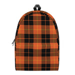 Orange Black And Yellow Tartan Print Backpack