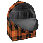 Orange Black And Yellow Tartan Print Backpack