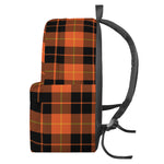 Orange Black And Yellow Tartan Print Backpack