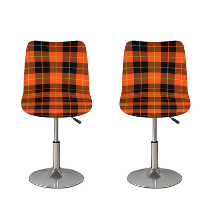 Orange Black And Yellow Tartan Print Bar Stool Covers