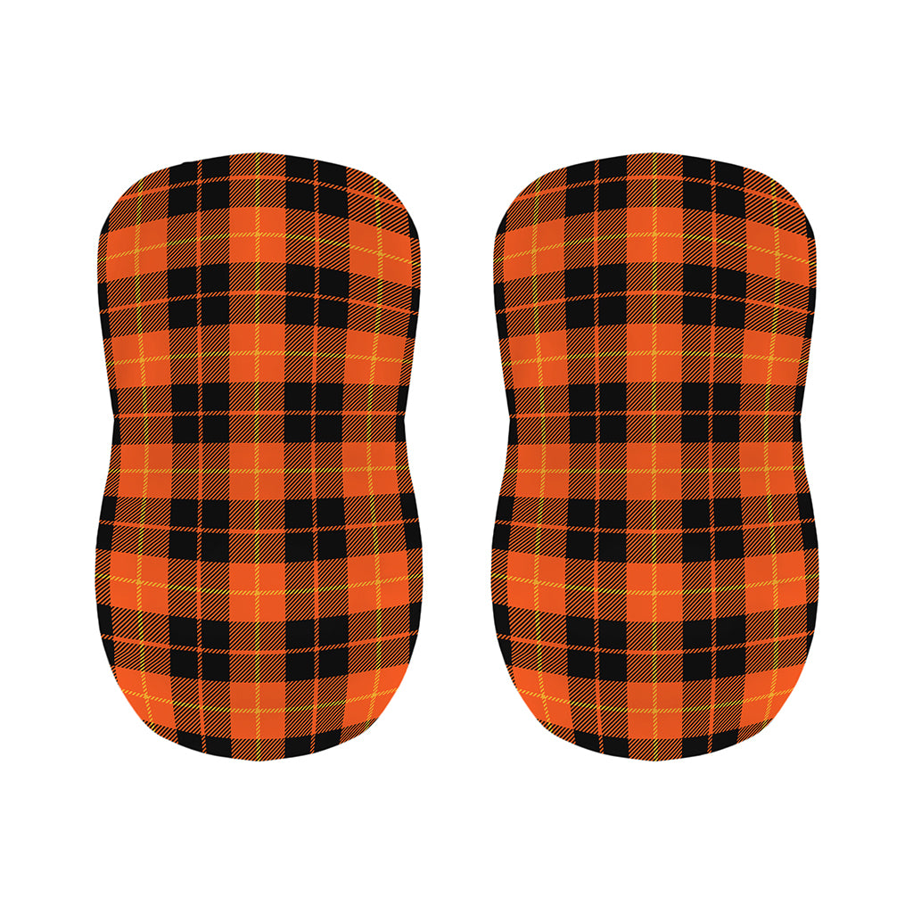 Orange Black And Yellow Tartan Print Bar Stool Covers