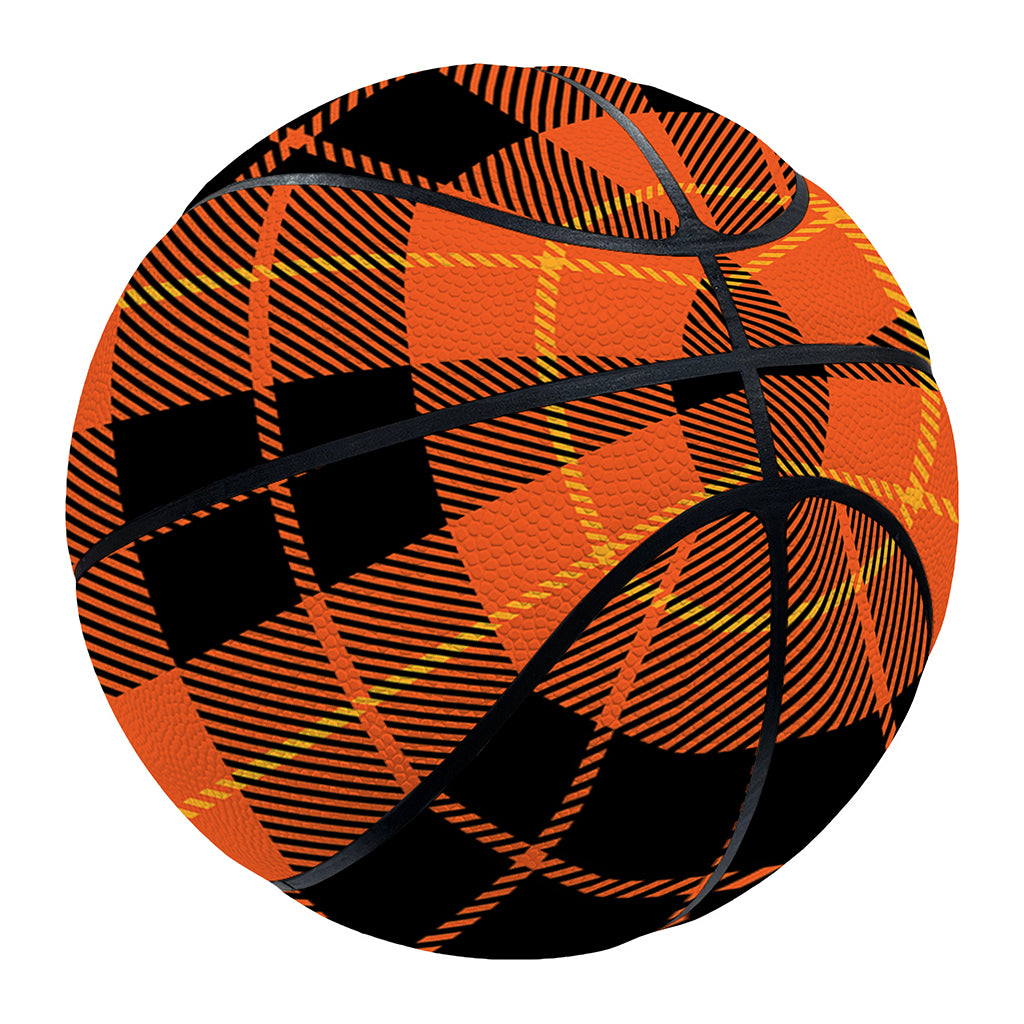 Orange Black And Yellow Tartan Print Basketball