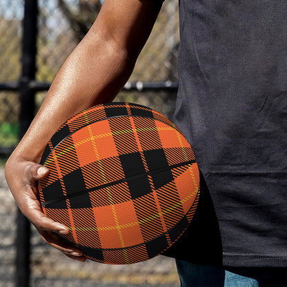 Orange Black And Yellow Tartan Print Basketball